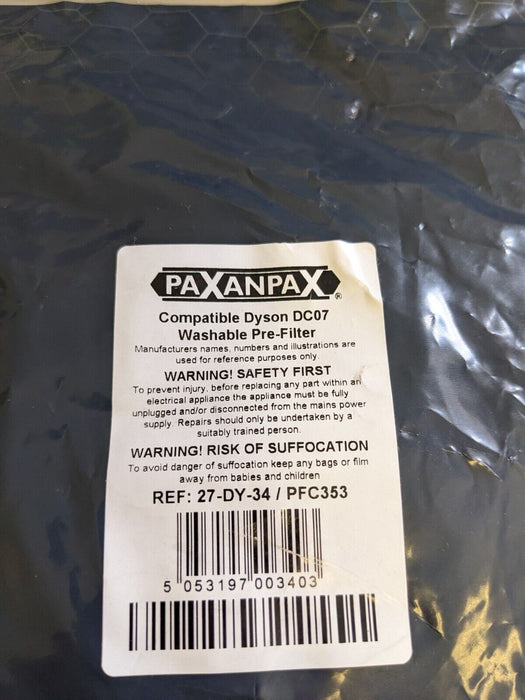 PaxanPax Compatible Dyson DC07 Washable Pre-Filter