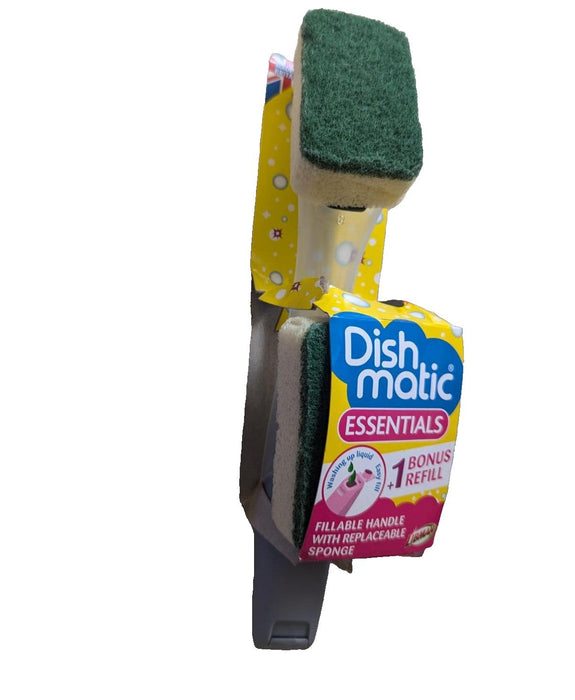 Dish Matic Handle Sponge With 2 Sponges Plus 3 Extra Sponges