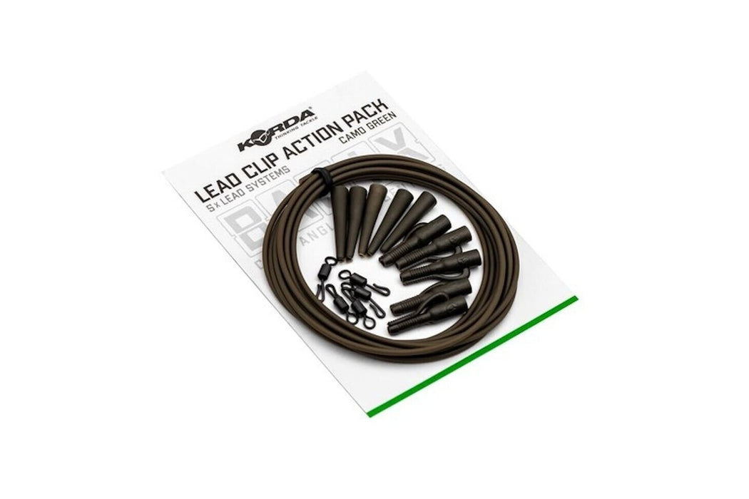 Korda Basix Lead Clip Action Pack - Camo Green