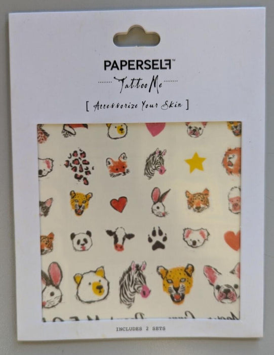 Paperself LITTLE GARDEN TEMPORARY TATTOO - Zoo Animals