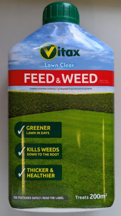 Vitax Feed & Weed Greener Thicker Lawn Feed Liquid Concentrate - Covers 200m²