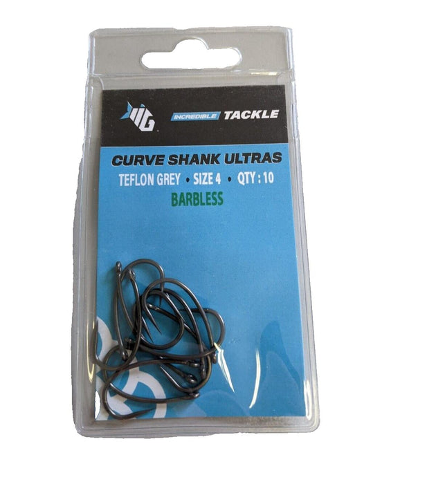 Incredible Tackle Curve Shank Ultras Size 4 10Pcs