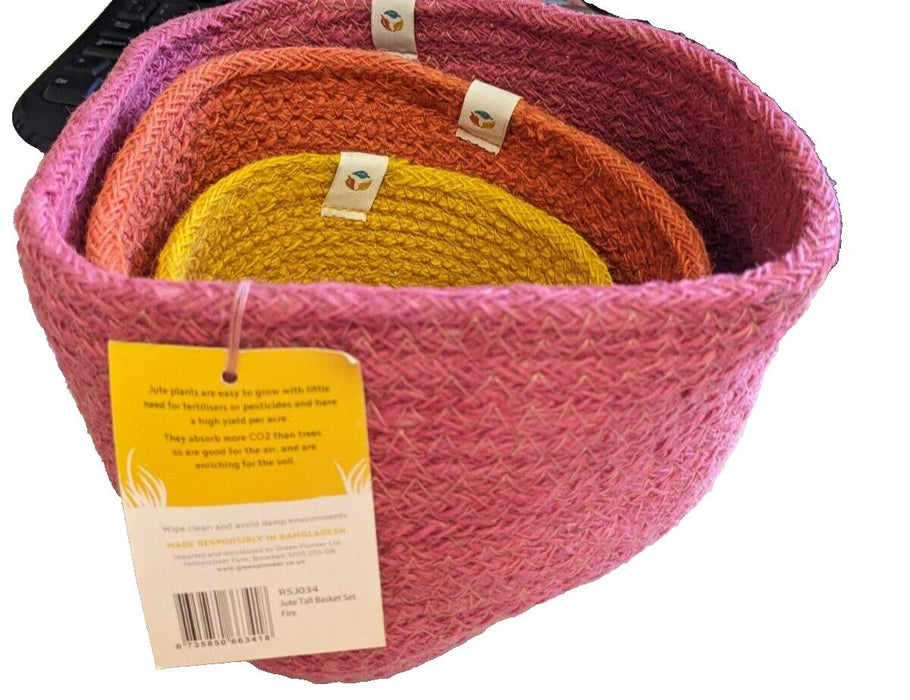 Respinn Jute Tall Basket Set - 3 Pack