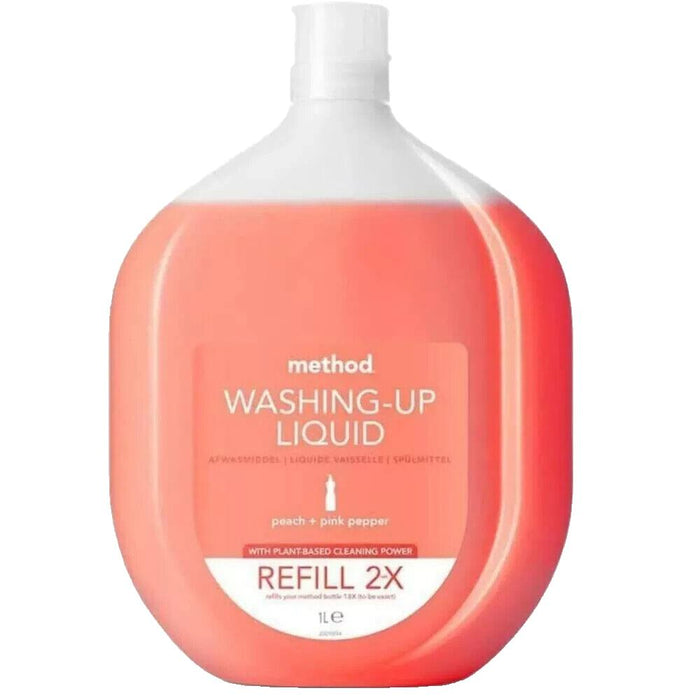 Washing Up Liquid Refill, Peach + Pink Pepper, 1L