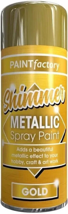 Paint Factory Shimmer Metallic Spray Paint For Craft & Art Work Gold 200ml