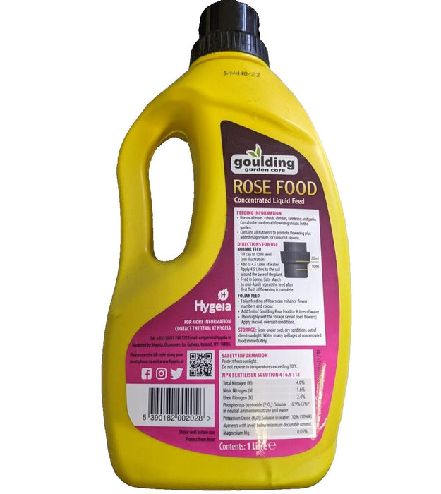 Goulding Garden Care Liquid Rose Food Super Concentrate Plant Feed 1L