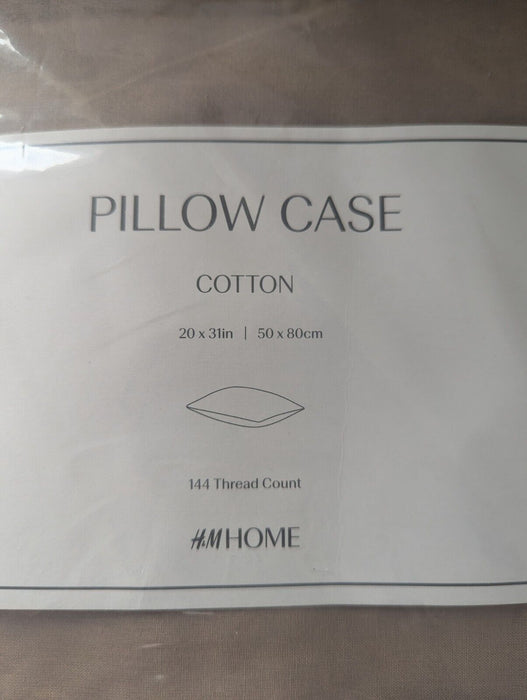 H&M Pillow Case Cotton 50x80cm Brown