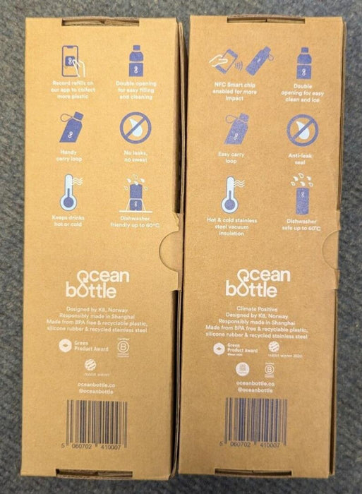 2x Ocean Bottle Vacuum Insulated Stainless Steel 500ml Ocean Blue CPI Edition