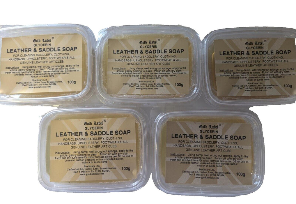 Gold Label Glycerin Leather & Saddle Soap 100g 5 pack