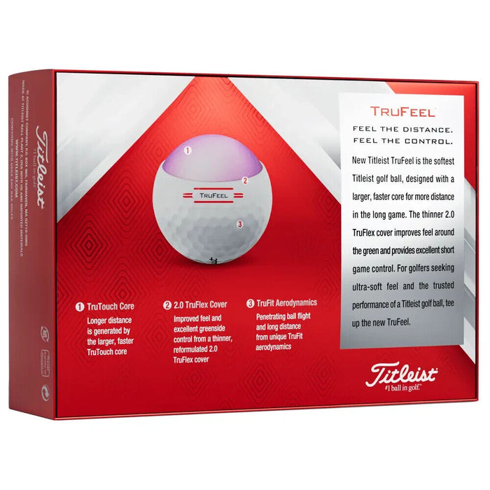 TITLEIST TRUFEEL GOLF BALLS WHITE 12 PACK