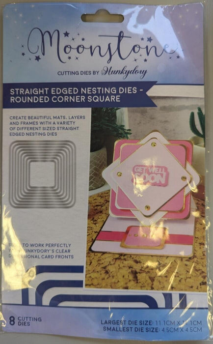 Hunkydory - Moonstone ROUNDED CORNER SQUARE Nesting Craft Die Set - MSTONE158