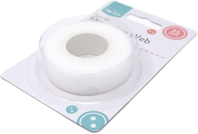 White Fabric Hemming Web Tape Roll, 25 meter - Easy-to-Use, Ideal Permanent Solu