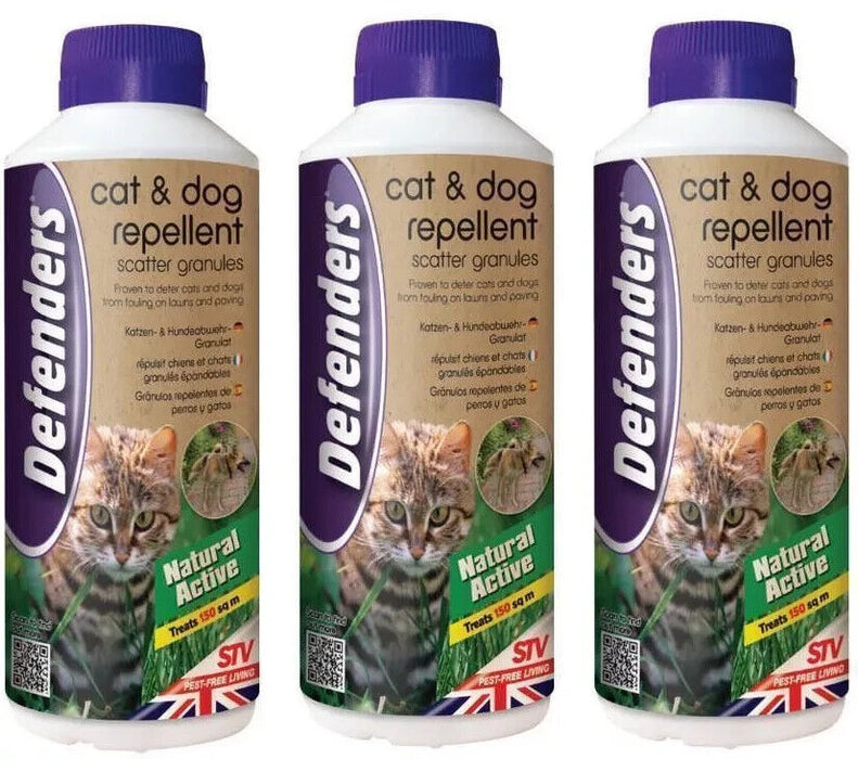 Defenders Natural Cat & Dog Scatter Repellent Granules 450g x3