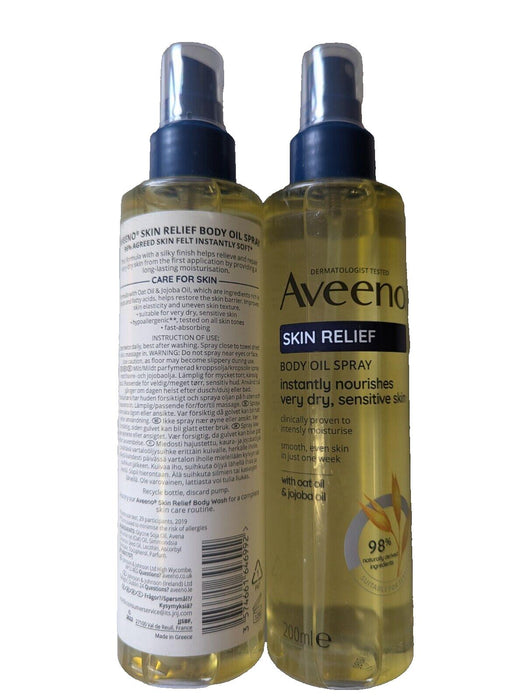 Aveeno Skin Relief Body Oil Spray 200ml x2