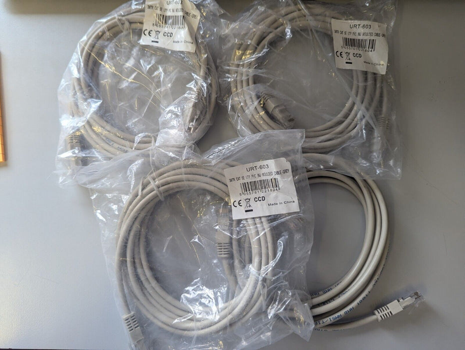 URT-603 3m Grey Patch Cable x4