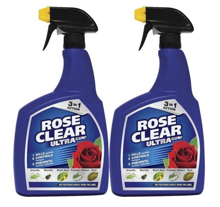 Rose Clear Ultra Gun Fungicide & Insecticide Spray 1 Litre x2