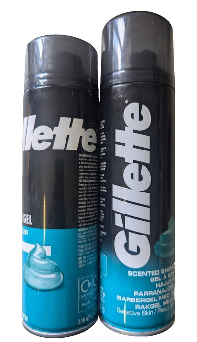 Gillette Shaving Gel 2 Pack - 1 Original Scent 200ml & 1 Scented 200ml