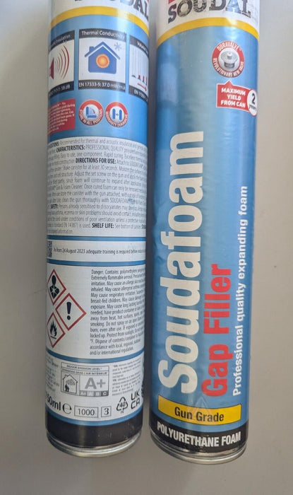 Soudal Soudafoam Gap Filler, Gun Grade, 750ml x 2