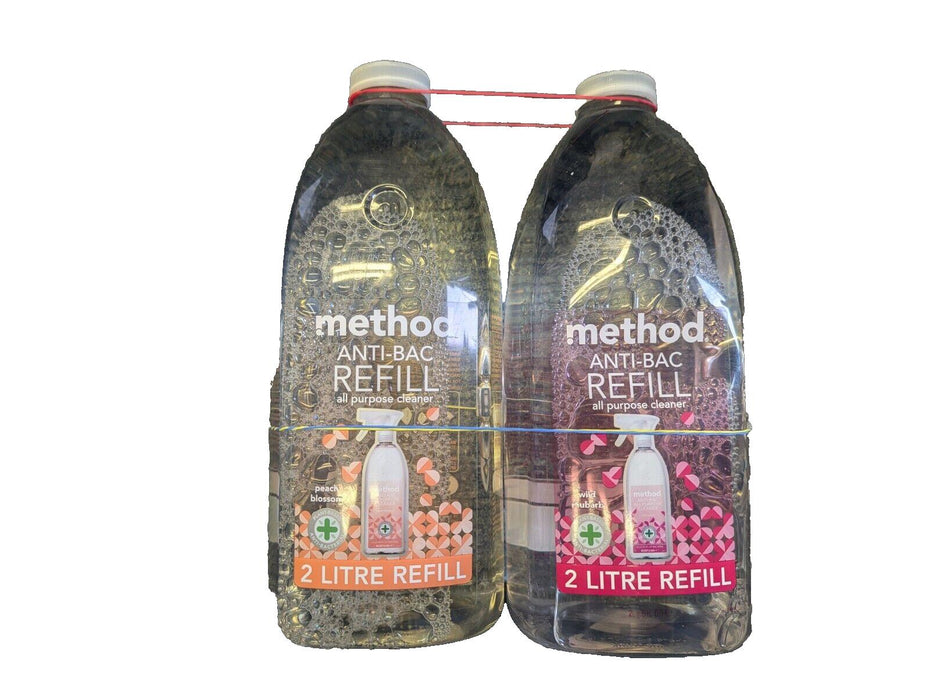 Method Anti-Bac Cleaner Peach 2L & Wild Rhubarb 2L