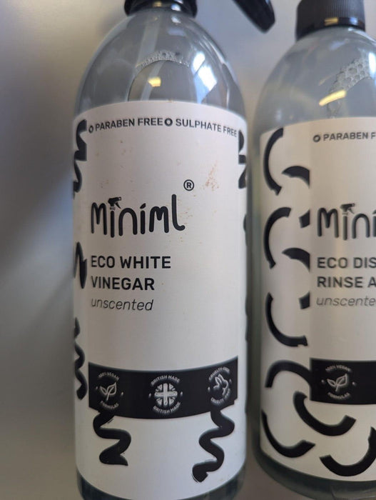 Miniml White Vinegar 750ml x1 & Miniml Eco Dishwasher Rinse Aid x1