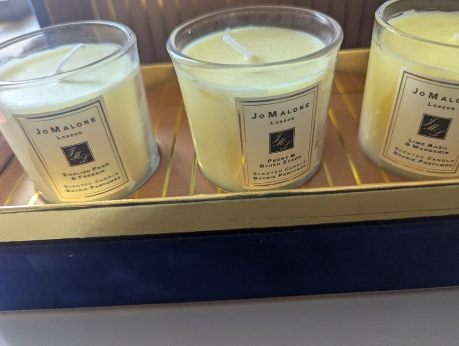 Jo Malone 3 Piece Candle Set With Blue Velvet Box