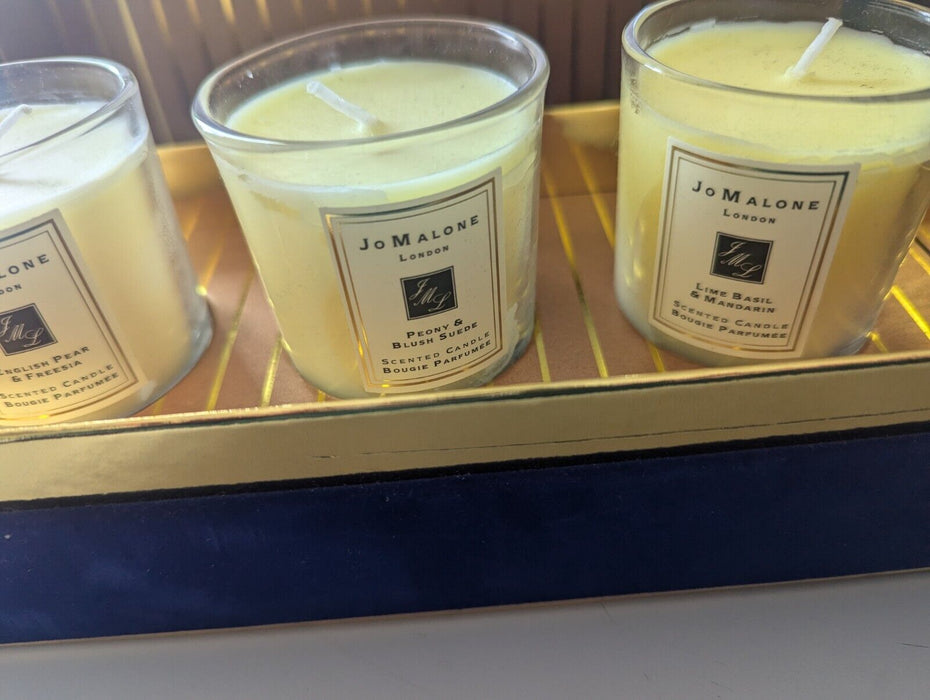 Jo Malone 3 Piece Candle Set With Blue Velvet Box