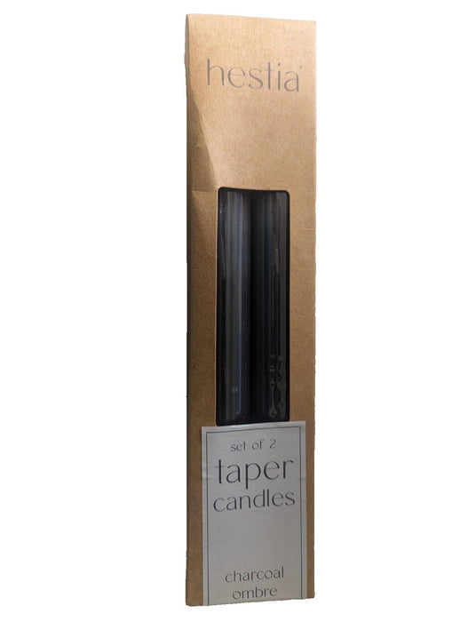 Hestia Taper Candles Charcoal Ombre Set of 2