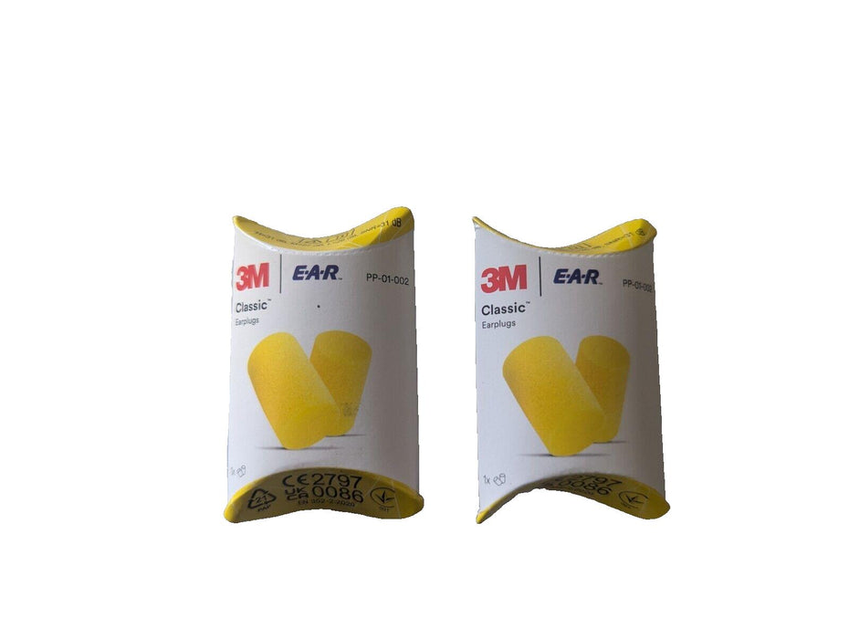 3M Classic Bright Yellow Ear Plugs x2