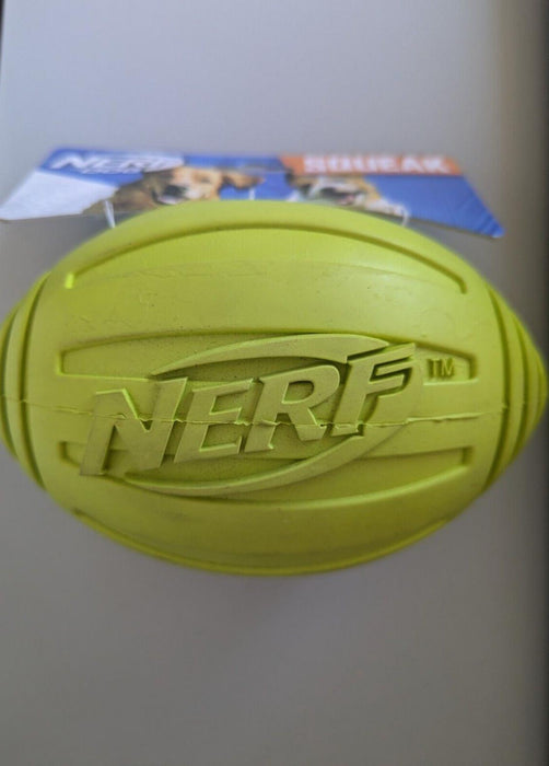 Nerf Dog Rugby Squeak Ball Toy Large Green