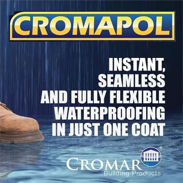 CROMAR Cromapol Emergency Roof Repair Acrylic Coating Waterproofing Black 2.5kg