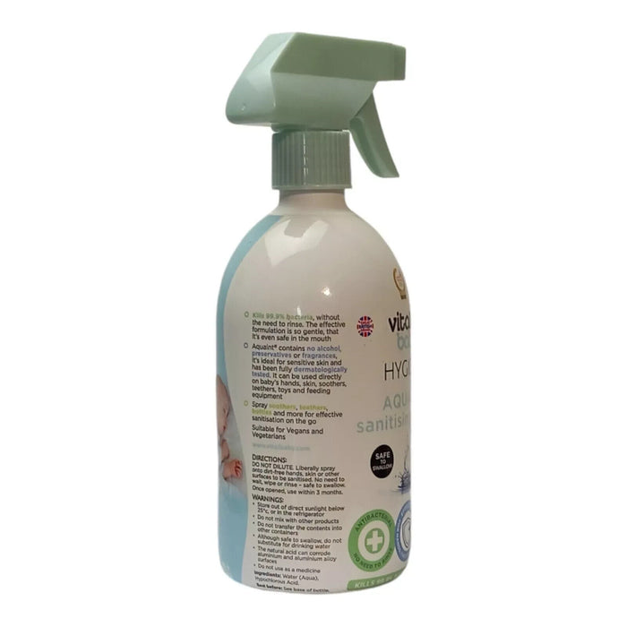 Vital Baby Hygiene Aquaint Sanitising Water Kills 99.9% Bacteria 500ml