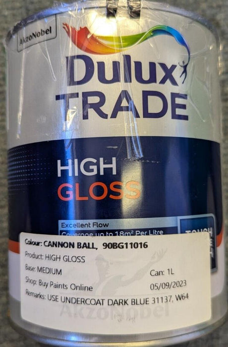 Dulux Trade High Gloss - 1Litre - Colour: Cannon Ball