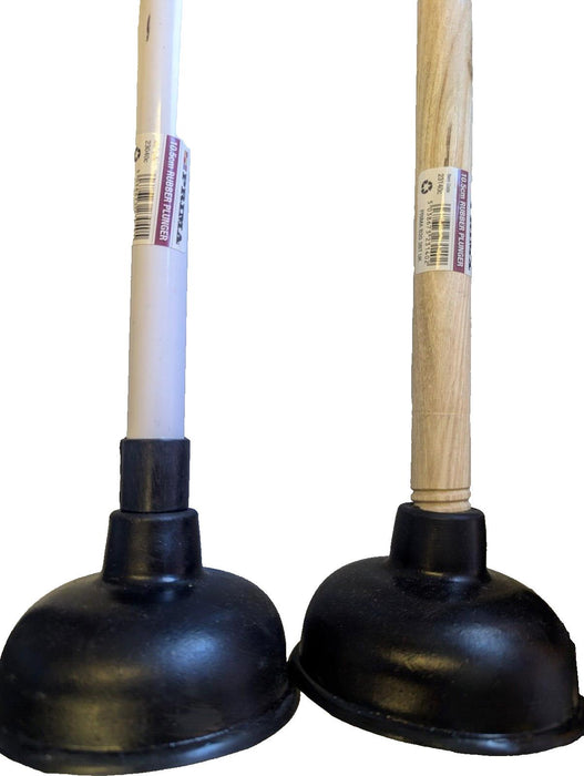 Prima Plunger For Sinks and Unblocking Drains x2 (Plastic Handle / Wood Handle)