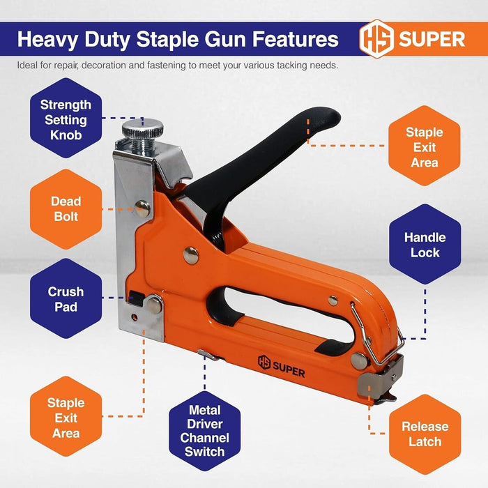 HS Super 3 in 1 Heavy Duty Staple Gun