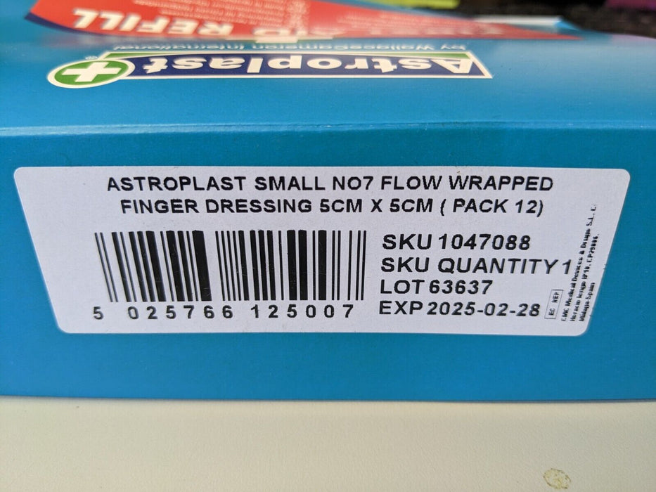 Astroplast Small No7 Flow Wrapped Finger Dressing 5cm x 5cm Pack of 12