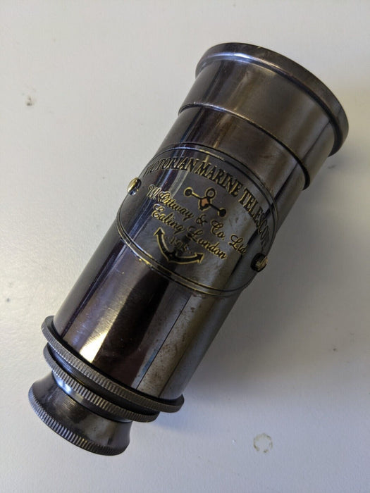 Victorian Marine Dark Brass Telescope in Wooden Box