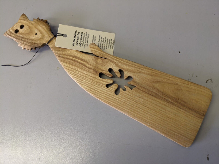 Wooden Spatula Handmade by Tim Foxall Cat Shape