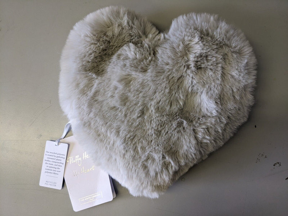 Faux Shearling Heat Up Heart Pale Grey by The White Company