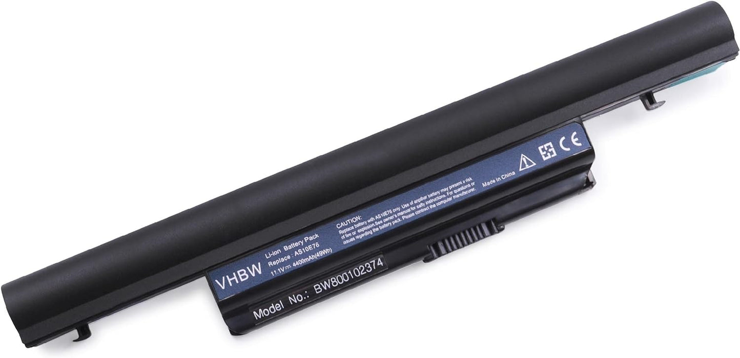 vhbw Li-Ion Battery for Acer Aspire Notebook Replacement for Acer AS10B71, AS10B73, AS10B75, AS10B7E, AS10E76, AS10E7E - 4400 mAh, 11.1 V
