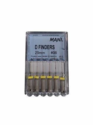 MANI D-Finder Stainless Steel (Rust-Resistant) Path Finding Files 25mm Size #08