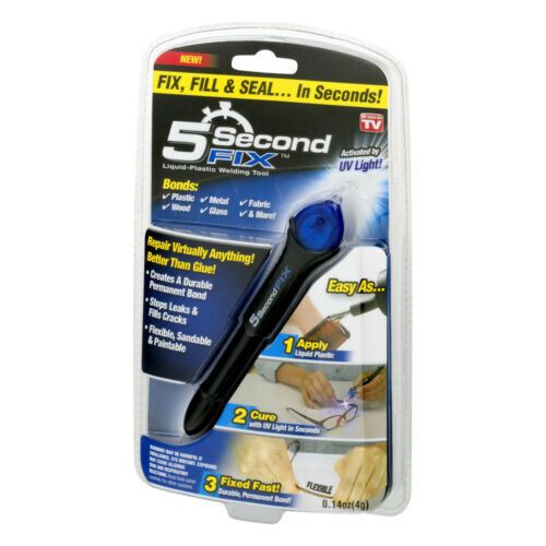 5 Second UV Light Fix Liquid Plastic Welding Compound Glue Repair Pen Tool UK