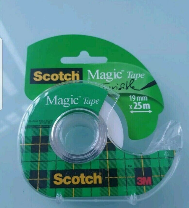 3M Scotch Magic Tape & Dispenser 19MM X 25M Refillable Invisible Sellotape