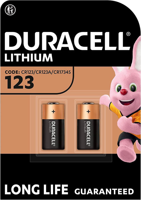 Duracell High Power Lithium 123 Battery 3V, pack of 2 (CR123 / CR123A / CR17345)