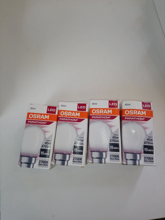 4 x Osram Parathom 40w = 4w B22d classic  warm white filament 2700K LED 61651