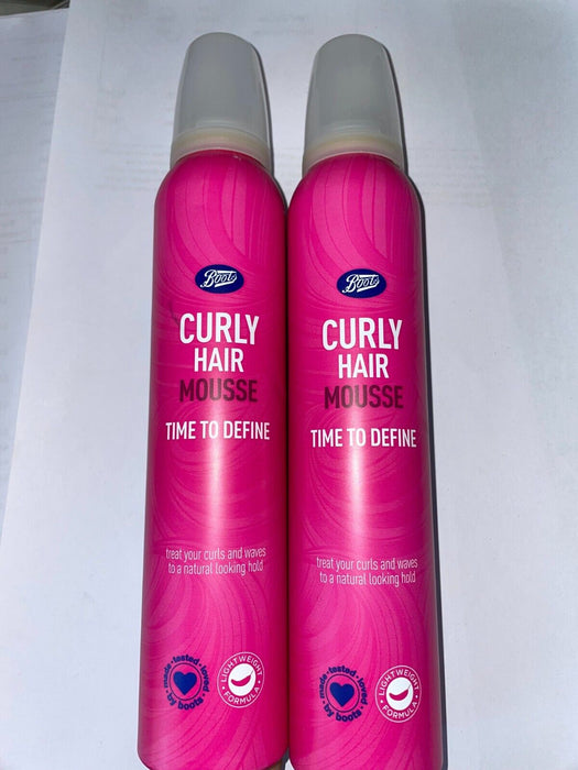 2 X Boots CURLY Hair Mousse Time to Define 200ml