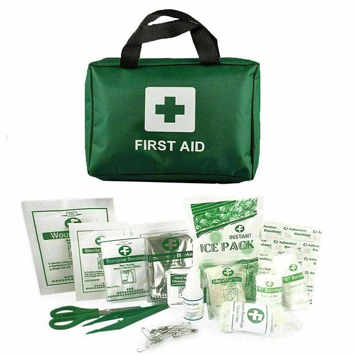 90 Pcs First Aid Kit Bag Medical Emergency Kit Home Travel Car Taxi Workplace UK