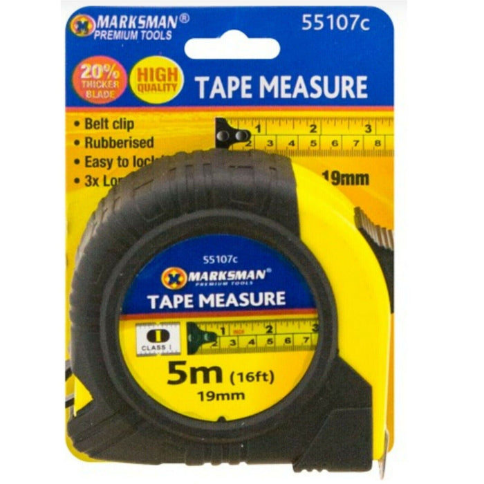 5m 16ft  Marksman Tape Measure Griplock Metric Imperial Retractable