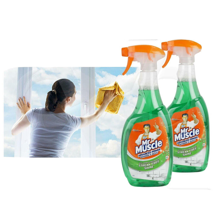 2 x Mr Muscle Window & Glass Cleaner Advanced Power Cleaning Spray 750 ml