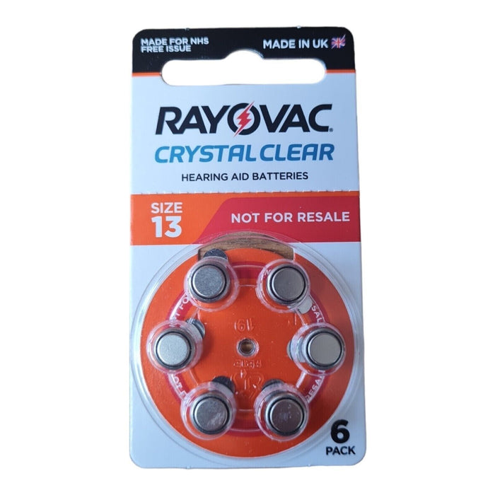 12  Rayovac Crystal Clear cells UK Made Hearing Aid Batteries Size 13 PR48 UK