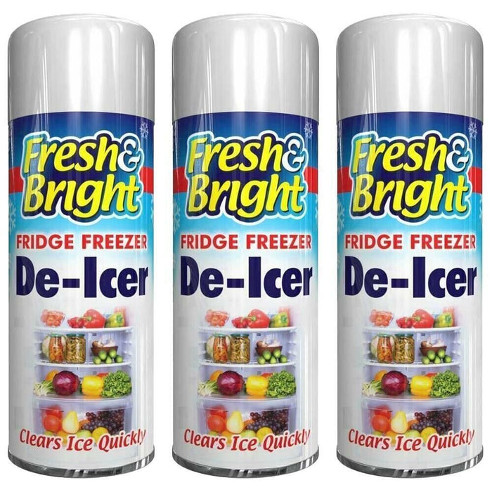 3 x Fridge Freezer De Icer Spray Defrost Ice Quickly Anti Bacterial Deicer 200ml
